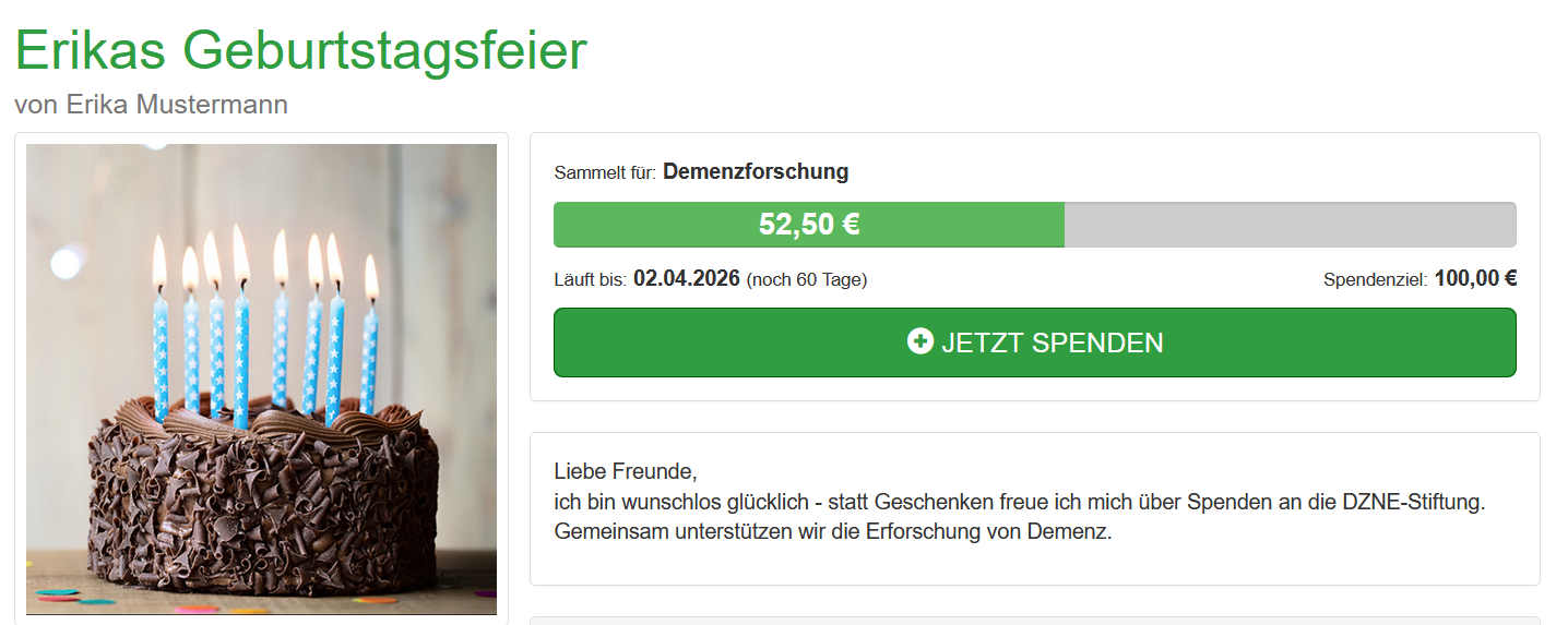 Beispiel: Spendenaktionstool