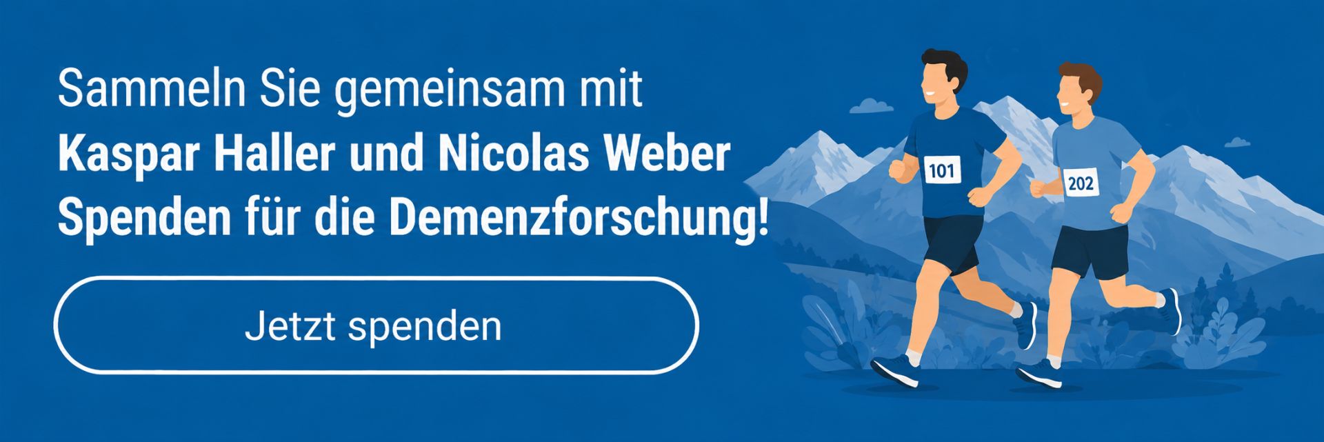 Run for Memory - Spendenaktion für die Demenzforschung von Kaspar Haller und Nicolas Weber unterstützen