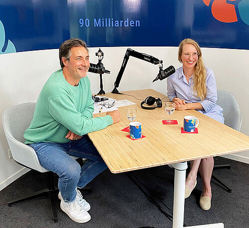 Marco Schreyl bei der Podcastaufnahme